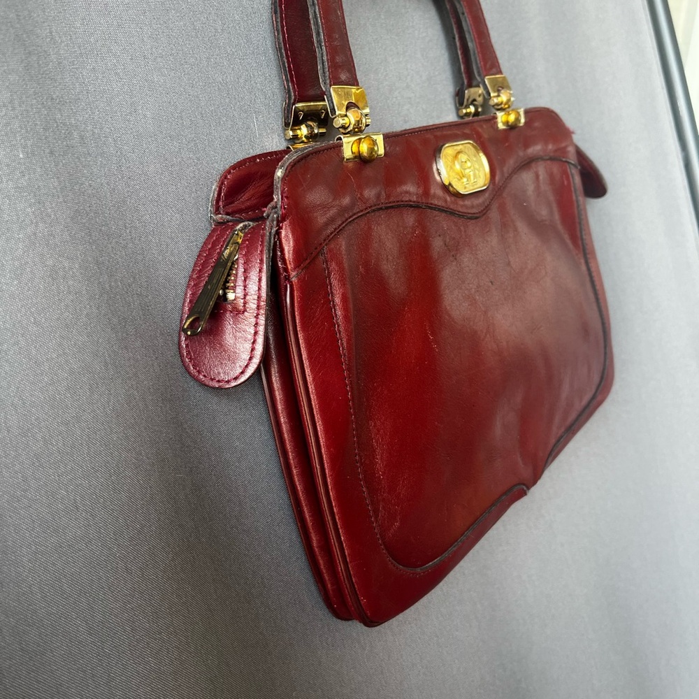 Vintage Etieene Aigner Oxblood Red Leather Handbag - Picture 5 of 11